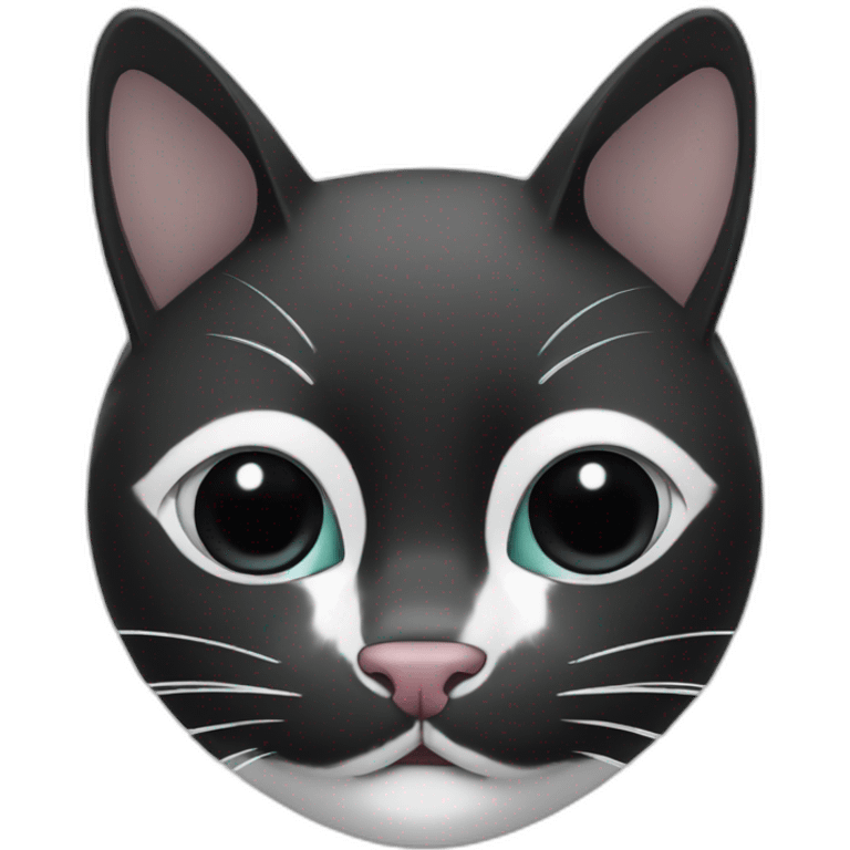 Black and white cat with a Black nose emoji