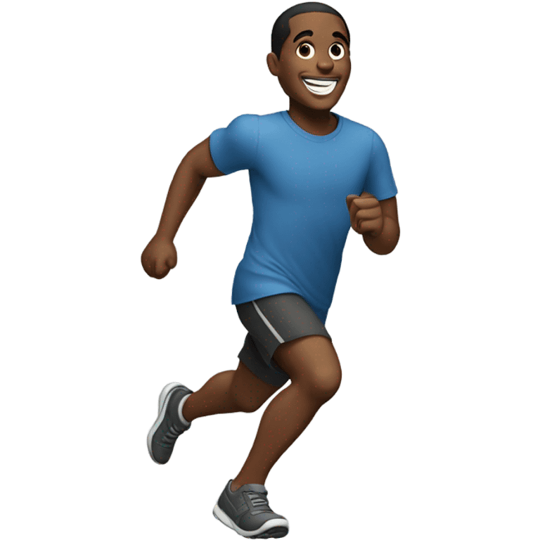 Black man run and smile emoji