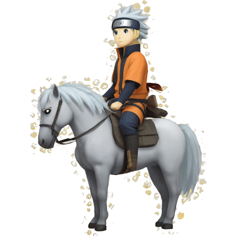 Naruto qui monte une licorne  emoji