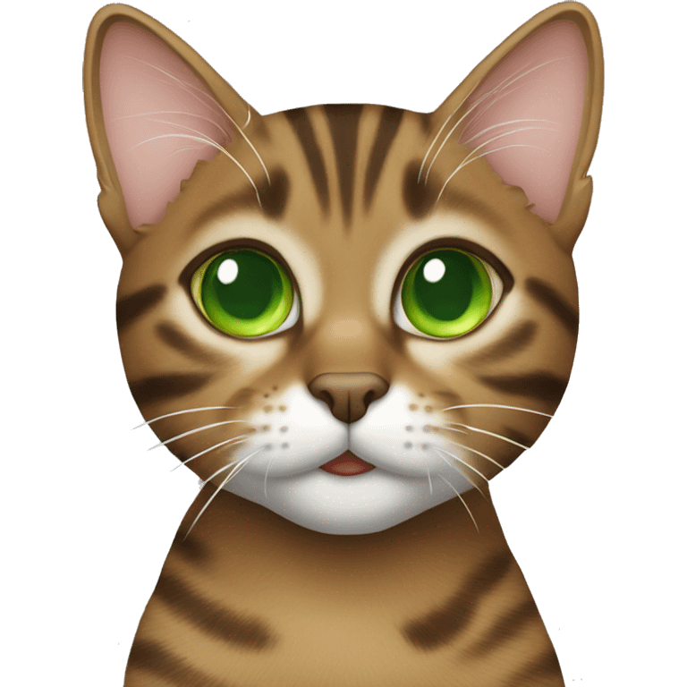 Brown tabby cat with green eyes emoji