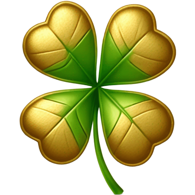 3D Four Leaf Golden Clover emoji