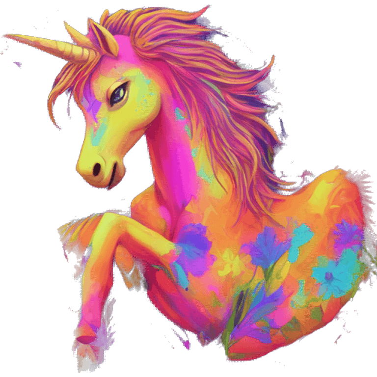 Graffiti Trippy patchwork Zombie Pegasus unicorn psychedelic flowers floral groovy art neon rave raving emoji