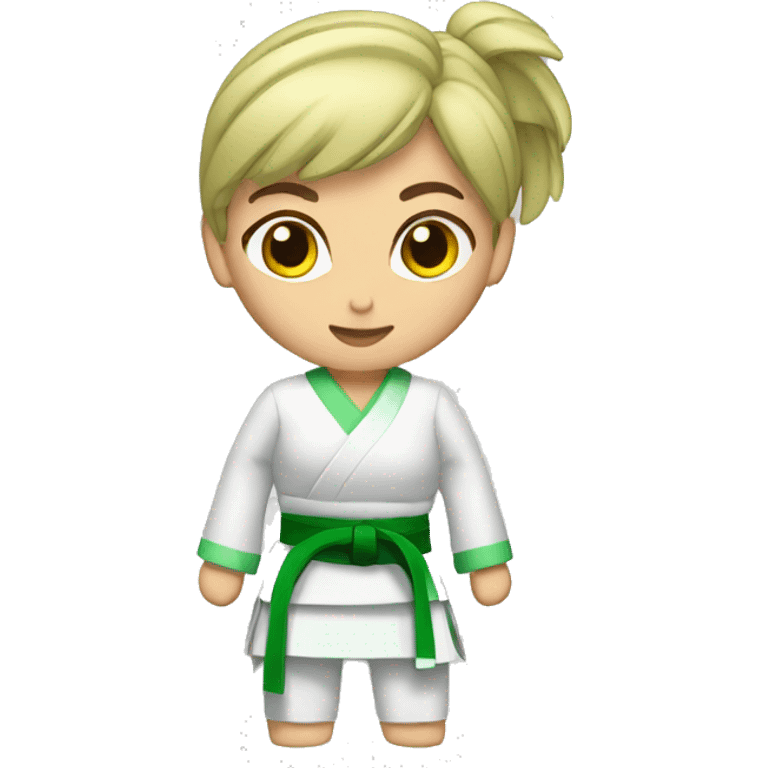 woman Karateka Green belt emoji