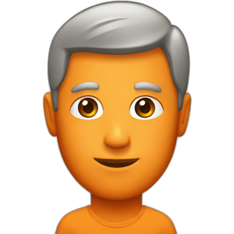 man with tangerine for head emoji