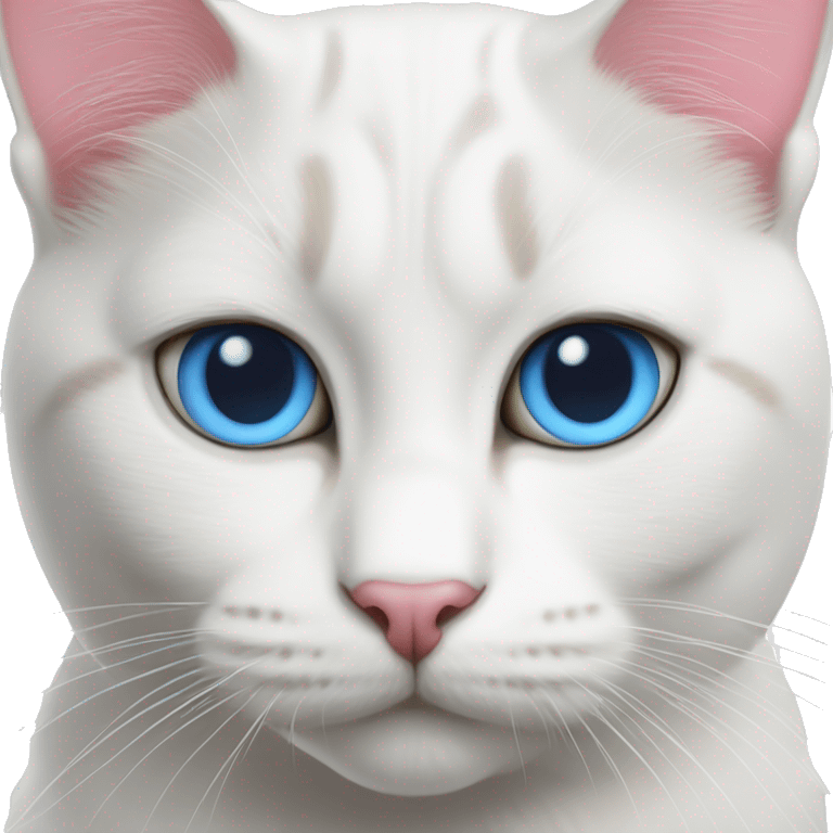 British cat white with blue eyes and pink nose emoji