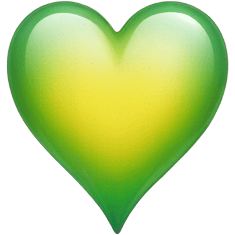 green yellow ombré glass heart emoji