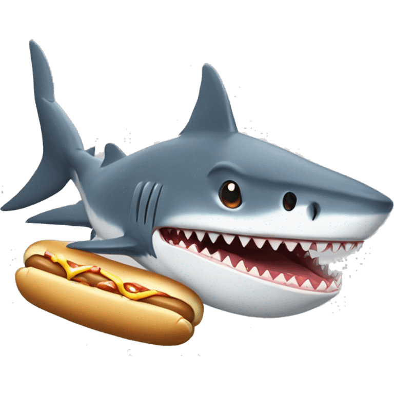 Shark eating a hot dog  emoji