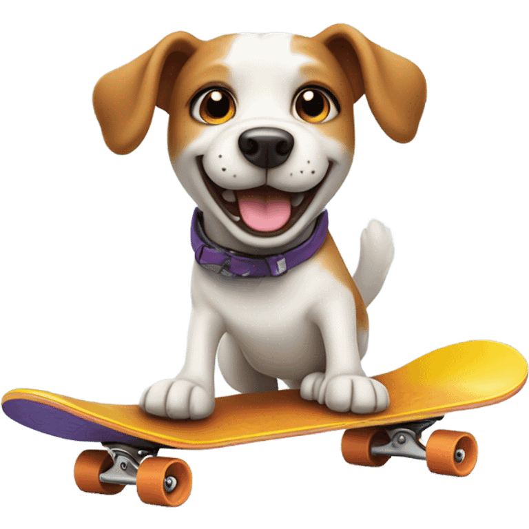 Dog skateboarding  emoji