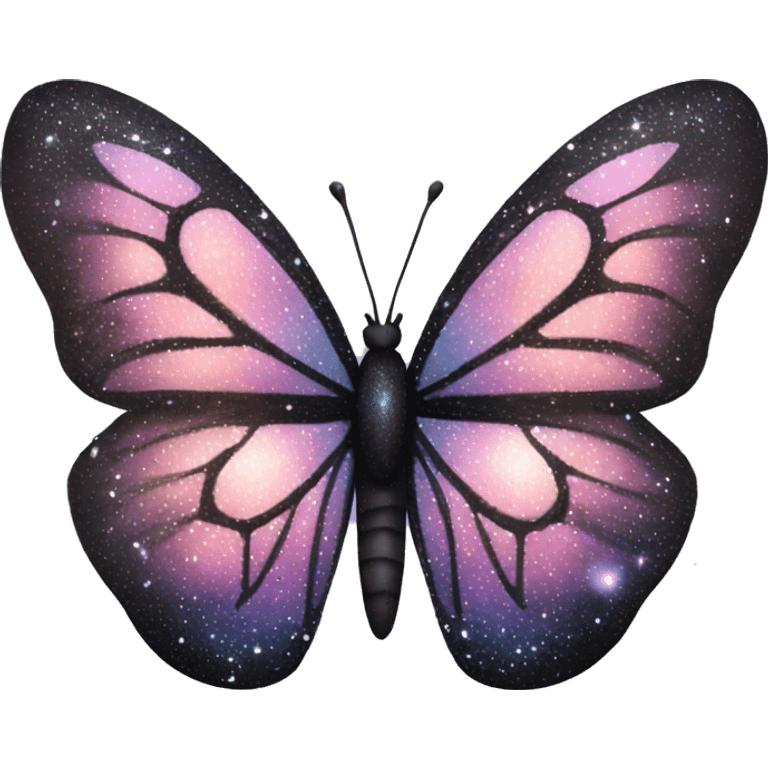 sparkly starry pastel black galaxy butterfly emoji