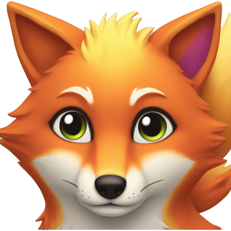 rainbow fox emoji