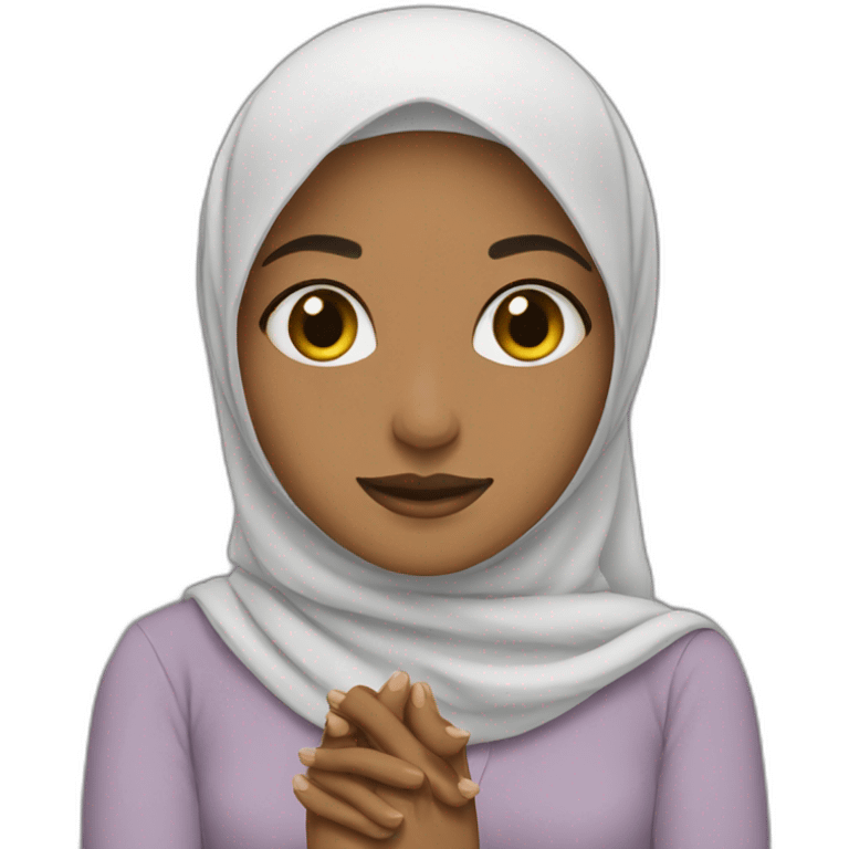 hijabi holding her hands emoji