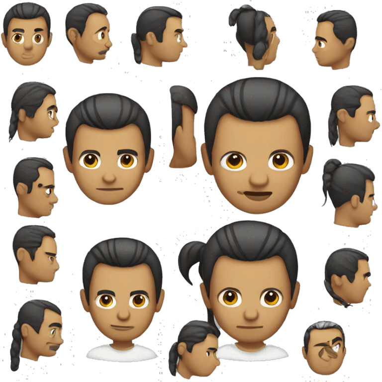 Mexican man with ponytail emoji