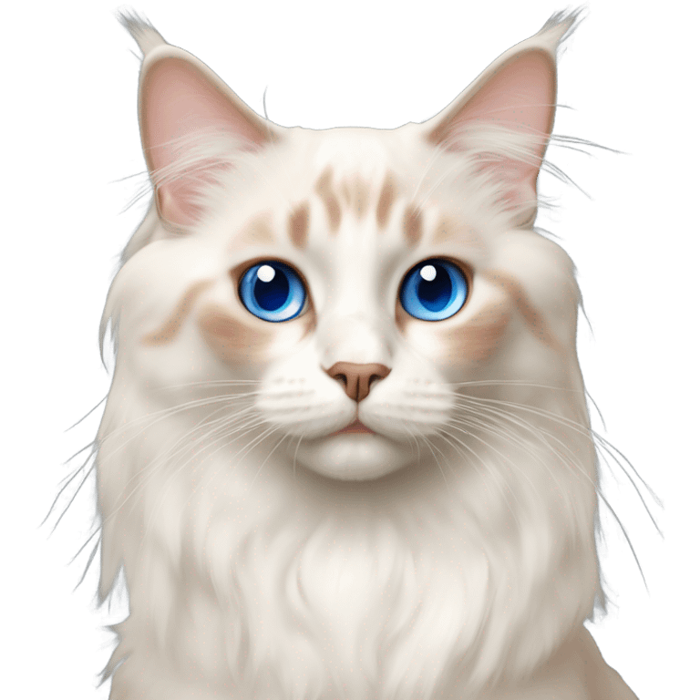 flame point ragdoll cat with blue eyes emoji