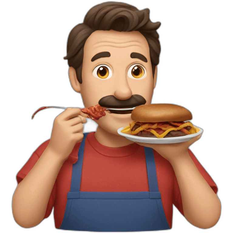 Ted lasso eating bbq goat emoji