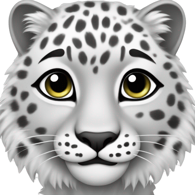 snow leopard monochrome emoji