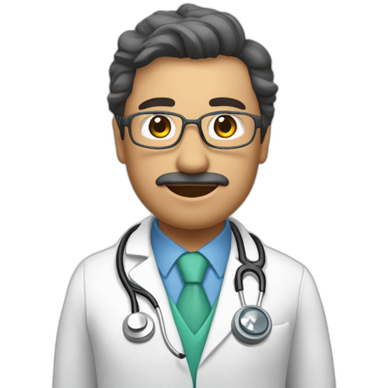 UN DOCTOR CASTAÑO CON AMBO Y ESTETOSCOPIO  emoji