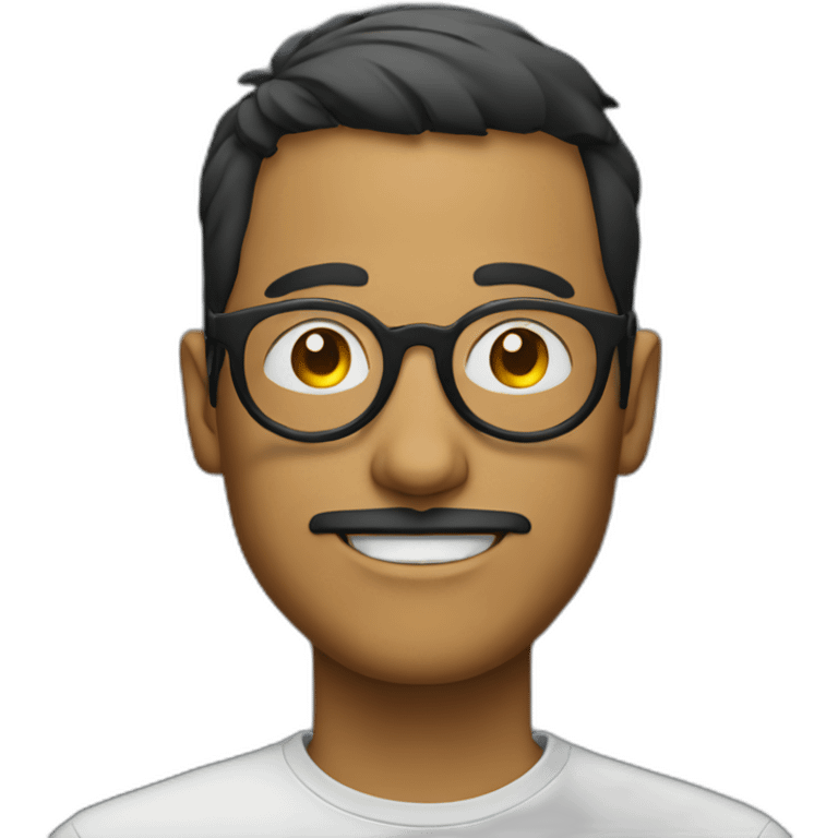 A man circle face with circle glasses emoji