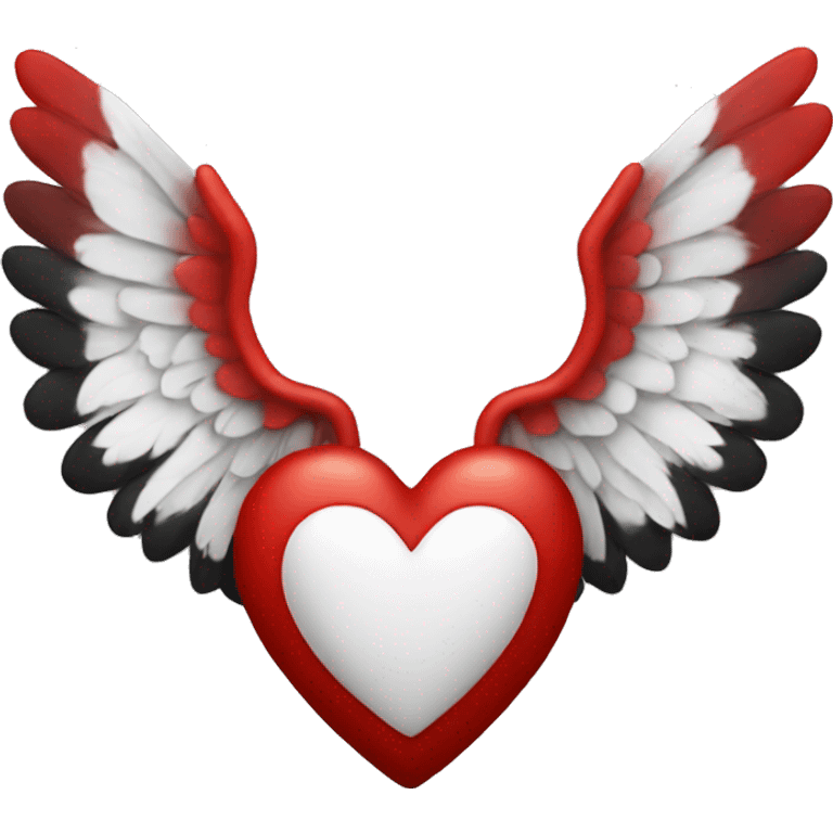 heart with wings red red black white roaes emoji