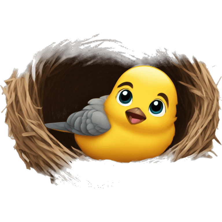 Baby bird leaving the nest for the first time emoji