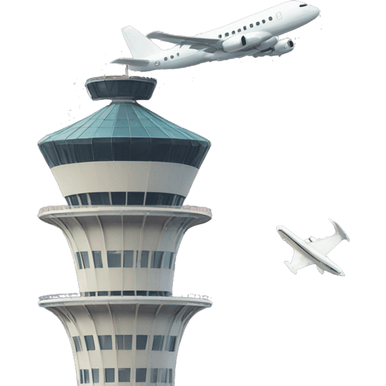 tower with plane in background  emoji