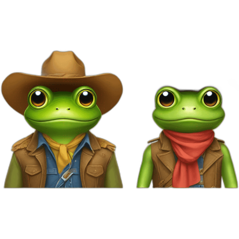 frog and goirlla and cowboy emoji