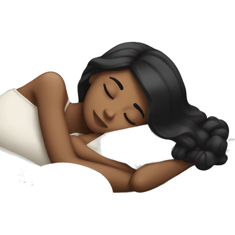 Black haired girl sleeping emoji