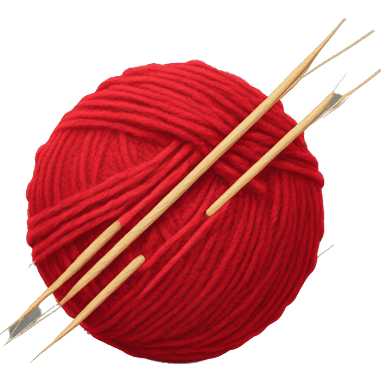 Red Ball of yarn and needles emoji