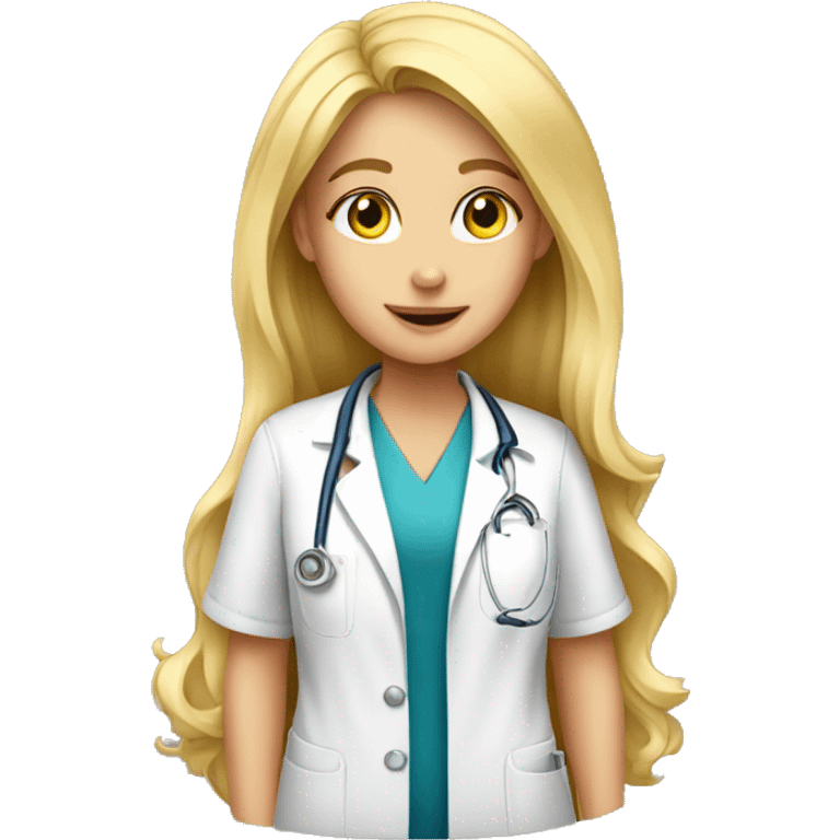 Blonde girl is a veterinarian emoji