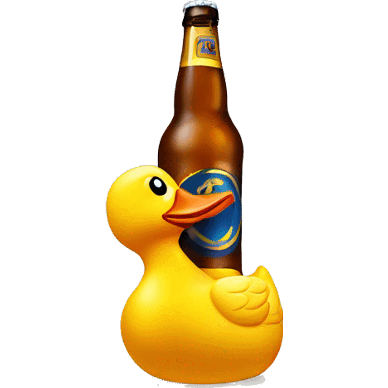 rubber duck holding a beer emoji