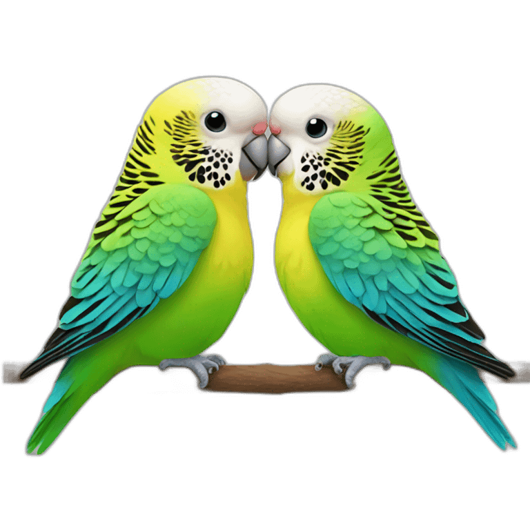 Two budgies kissing emoji