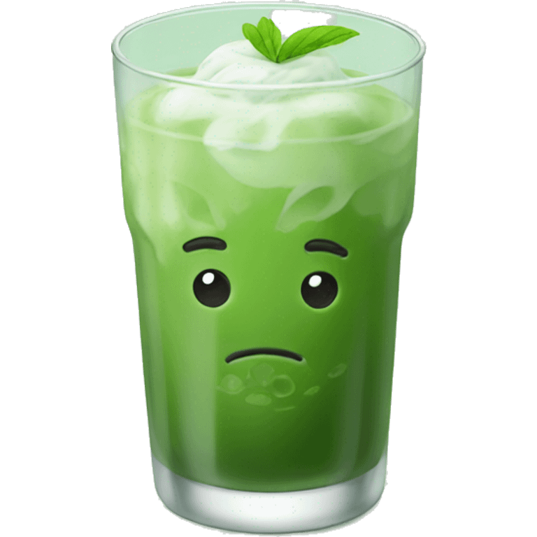 Iced matcha in a short glass emoji