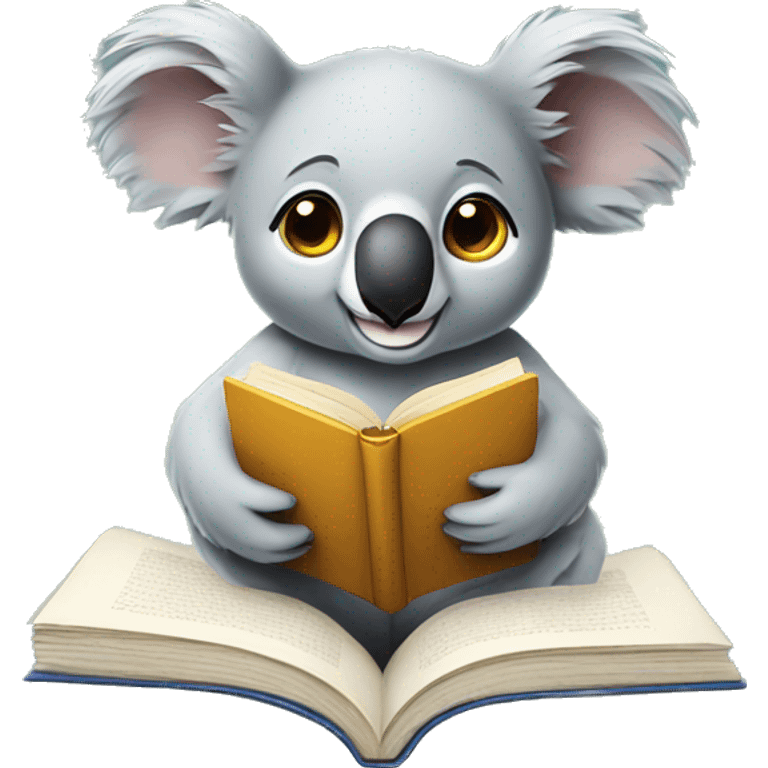 Koala reading a book emoji