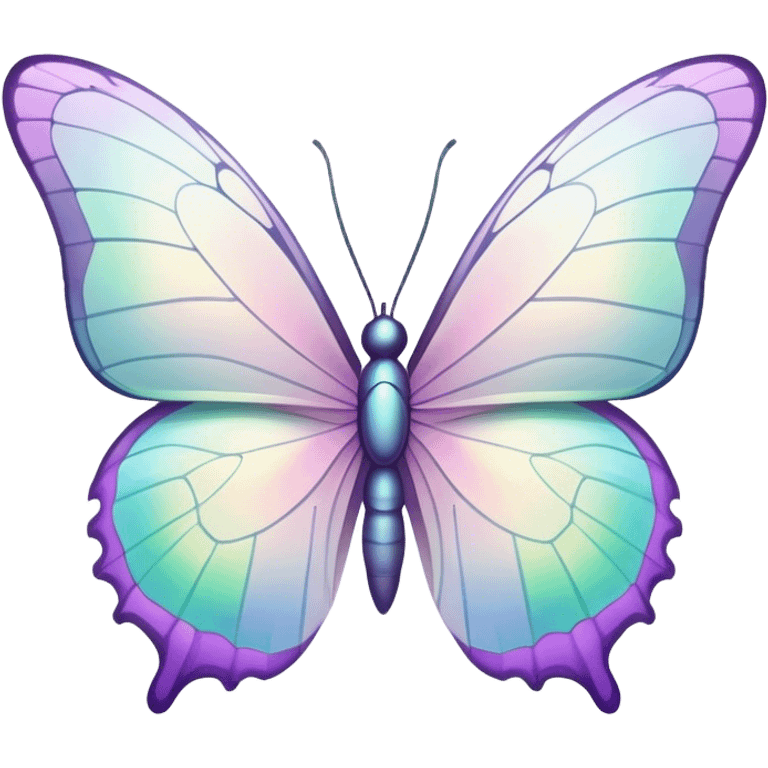 Pastel white iridescent butterfly emoji