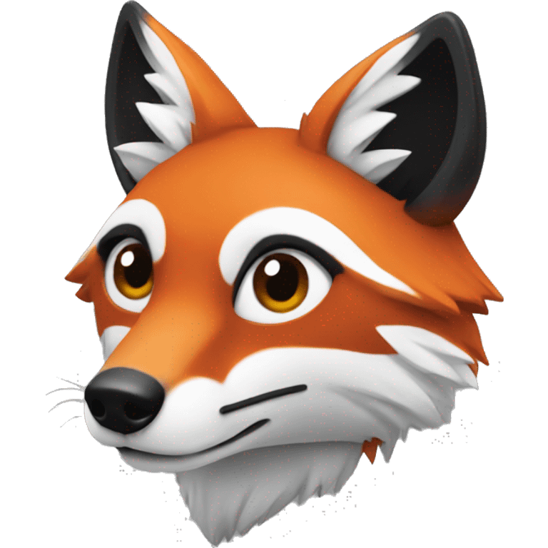 red fox with black and white accents emoji