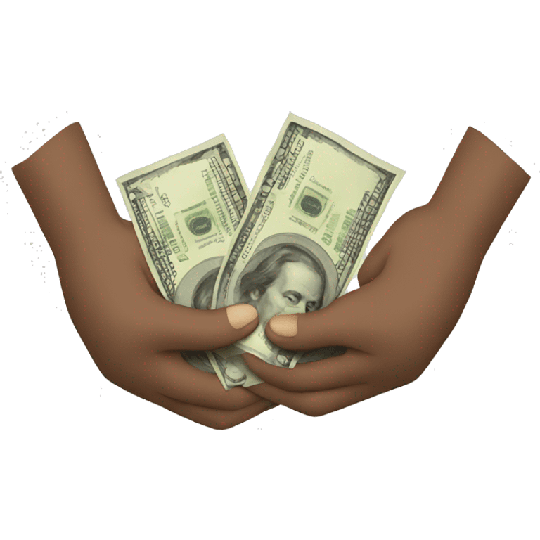 Two hands exchanging money emoji