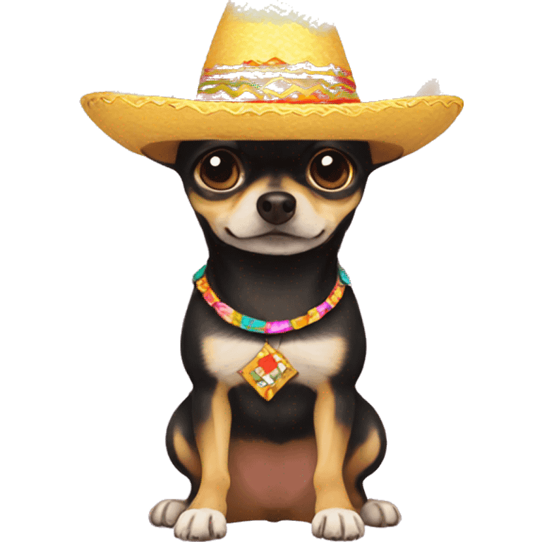 Chihuahua with sombrero emoji