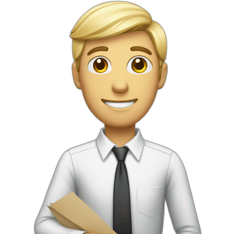 secretary with sheets in his hand emoji