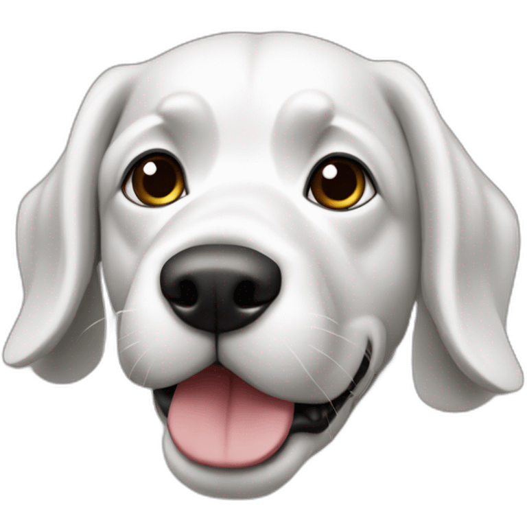 Perro bodeguero andaluz blanco y negro con las orejas caídas  emoji