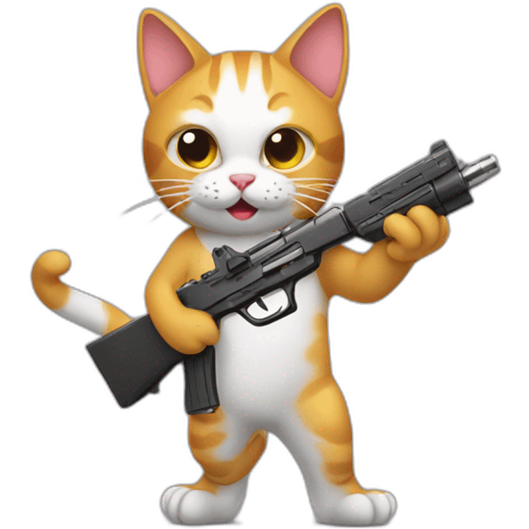 Cat Hold A Gun emoji