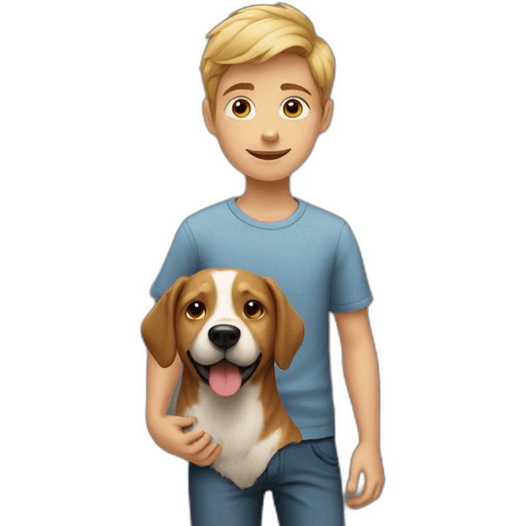 boy with dog emoji