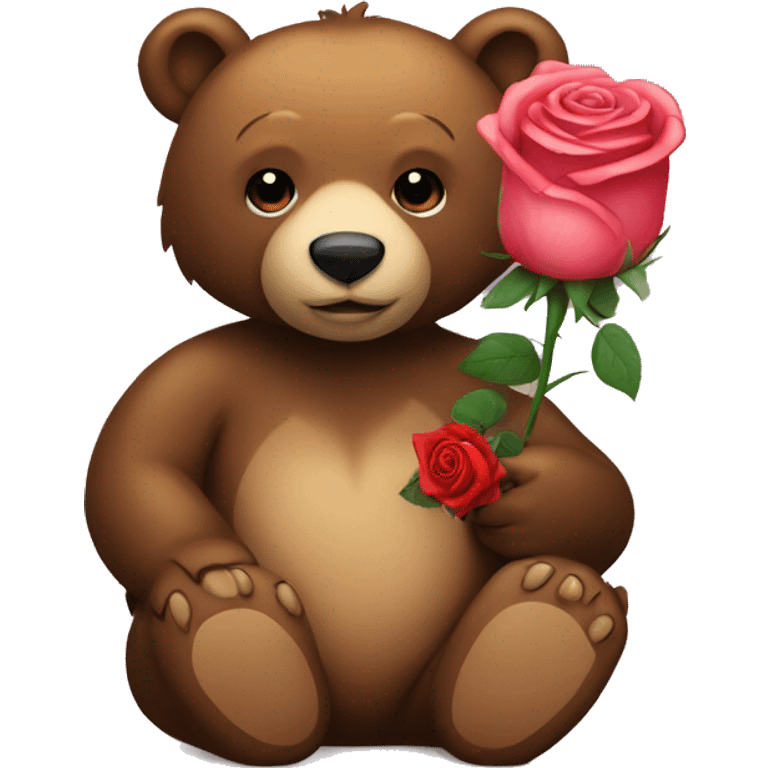 Bear with rose emoji