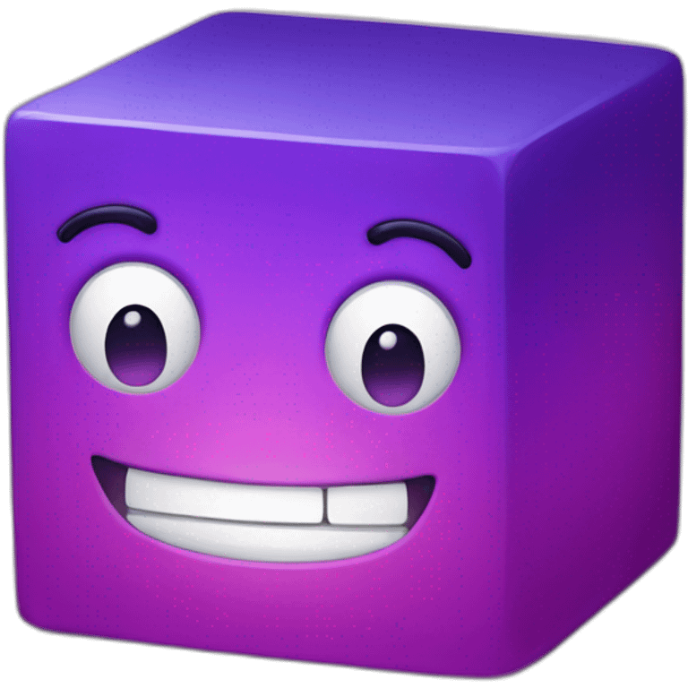 purple gradient smiling cube with 2 hands and 2 legs with a hat emoji