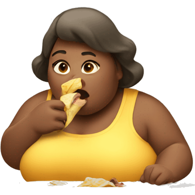 Obese women eating emoji