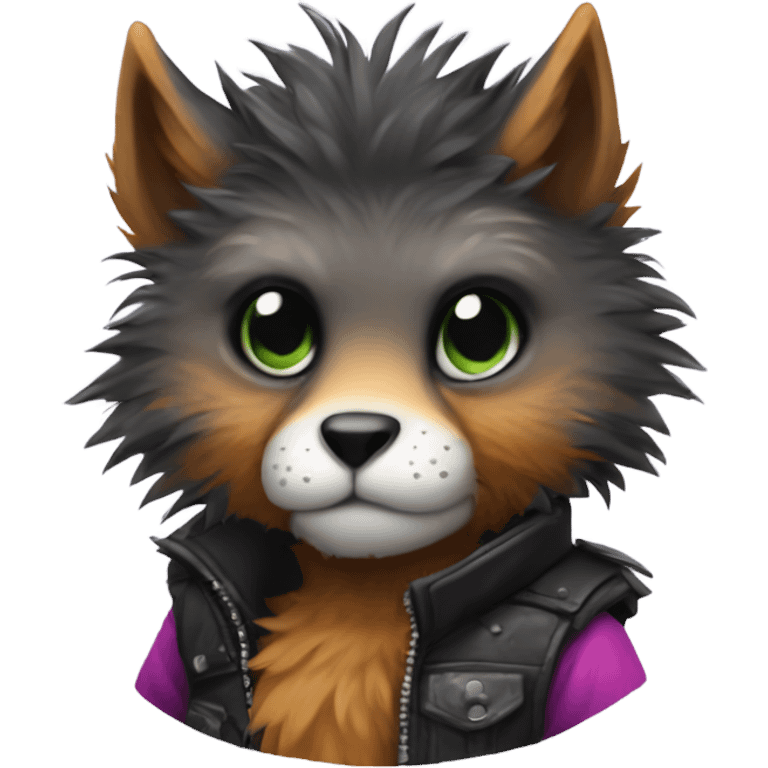 Colorful cute edgy badass anthropomorphic furry  emoji