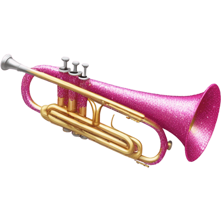 Pink glitter trumpet  emoji