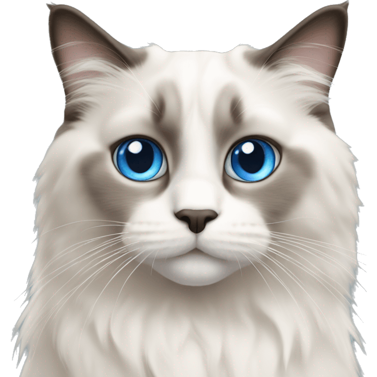 Ragdoll cat with blue eyes  emoji