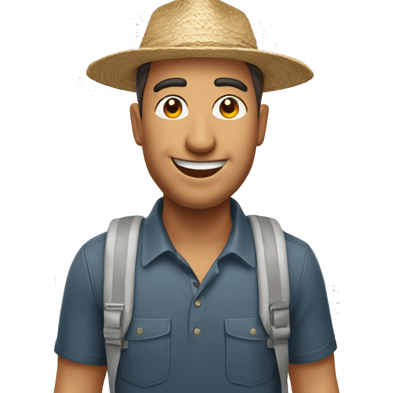 male hawai tourist from turkey with a tourist hat emoji