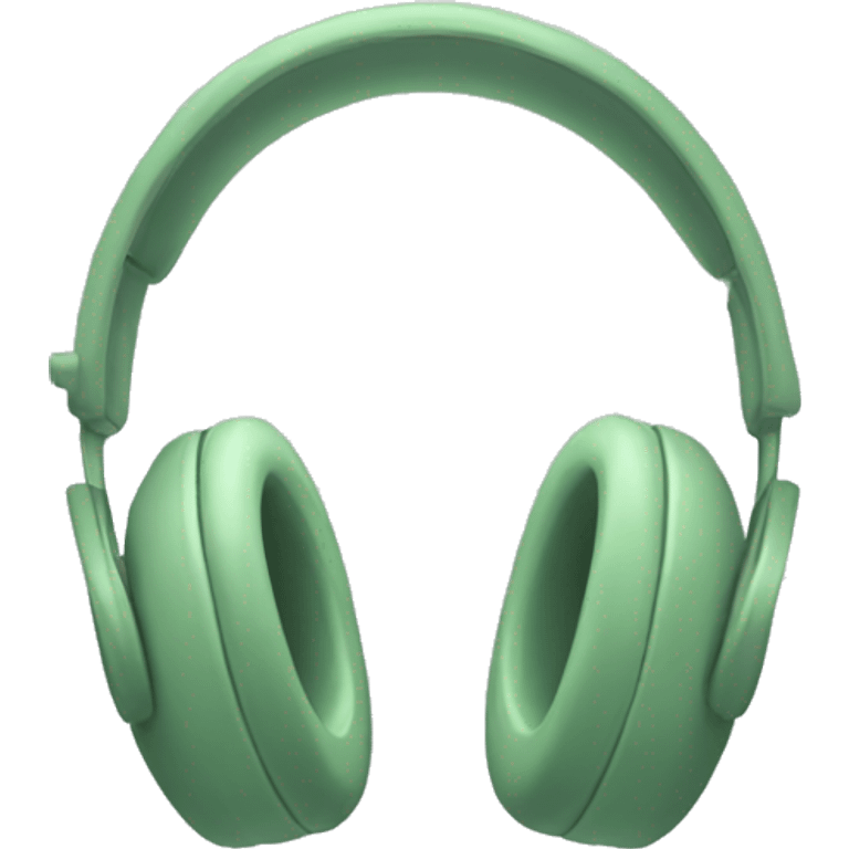 An aesthetic pair of sage green headphones  emoji