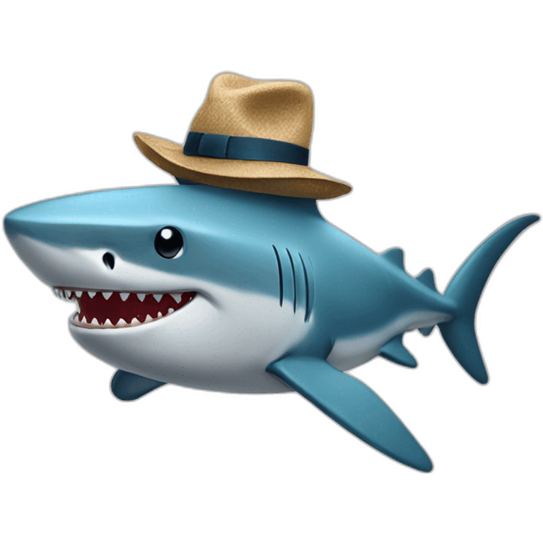 shark with a hat emoji