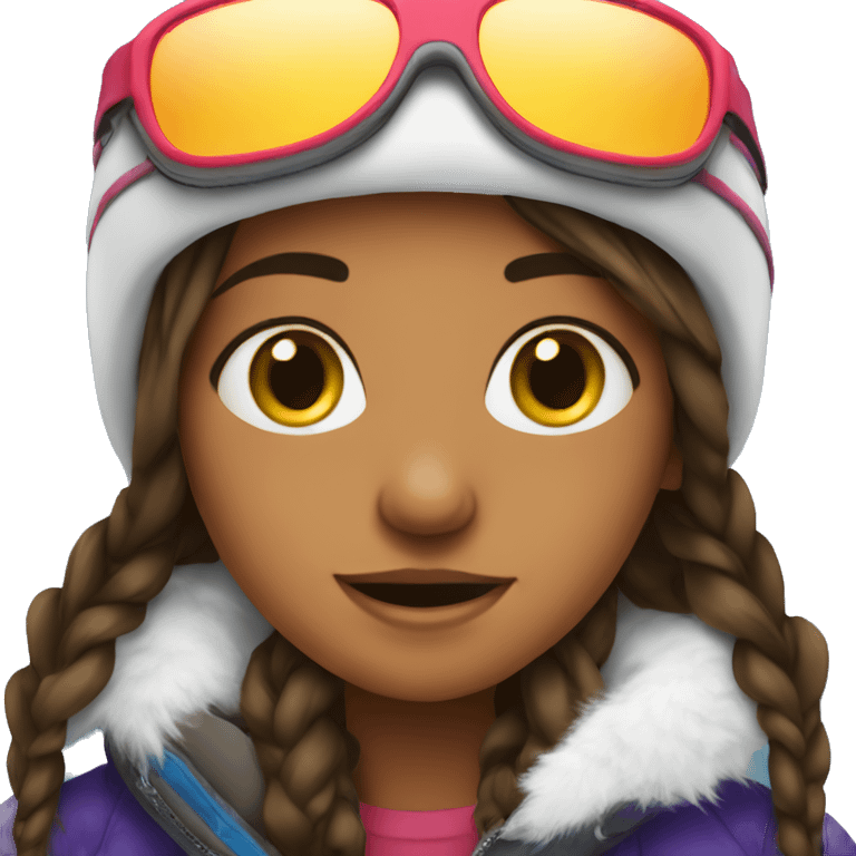 Brunet girl on snowboard  emoji